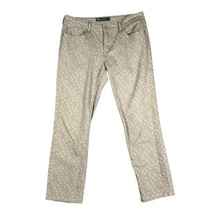 Levi’s Womens Printed Mid Rise Skinny Jeans Crop Stretch Tan White Size‎ 8 W29